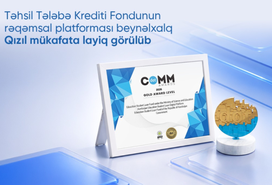 Təhsil Tələbə Krediti Fondunun rəqəmsal platforması beynəlxalq müsabiqədə Qızıl Mükafat qazanıb