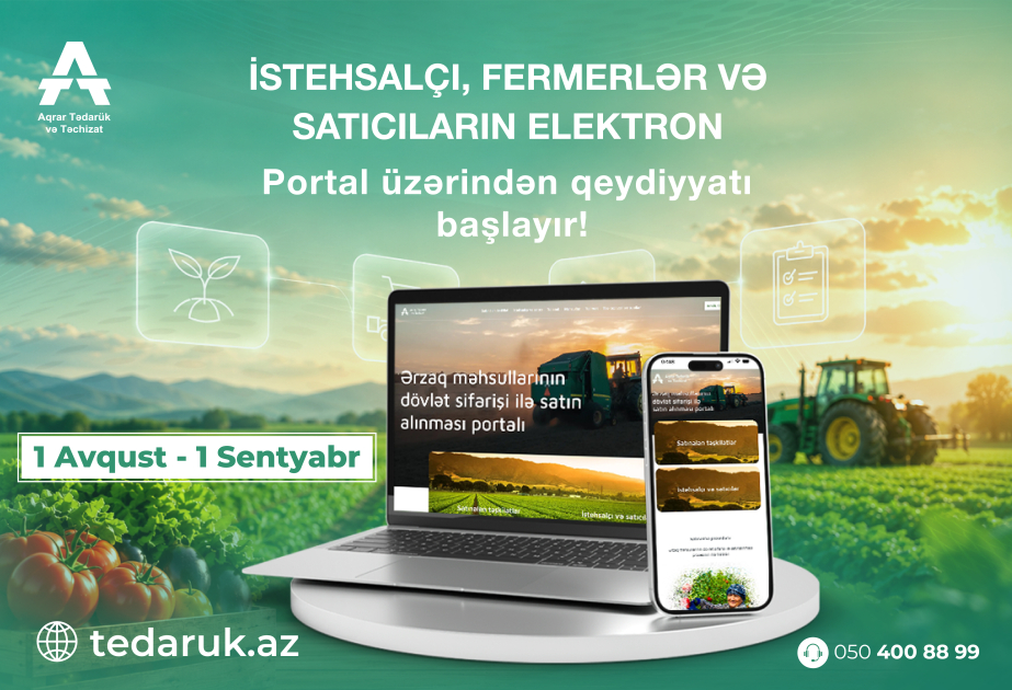 Fermer, istehsalçı və satıcıların “tedaruk.az” portalında təkliflərini yerləşdirməsi prosesinə başlanılacaq