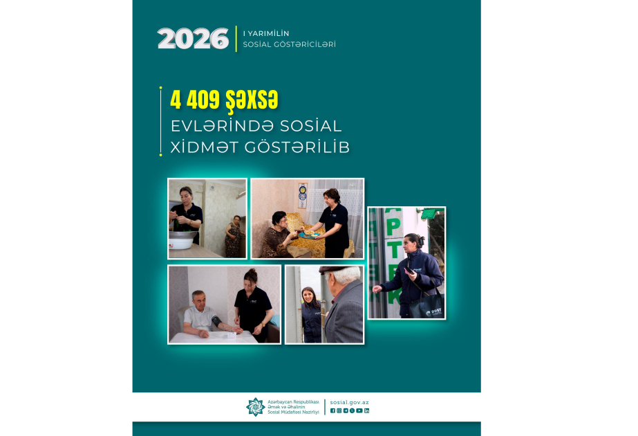 Bu ilin birinci yarımilində 4400-dən çox şəxsə evlərində sosial xidmət göstərilib