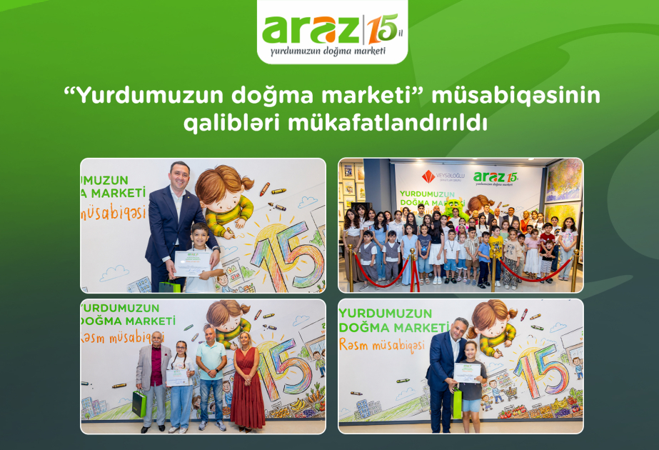 ® “Araz”ın 15 illiyinə həsr olunan rəsm müsabiqəsinin qalibləri mükafatlandırılıb
