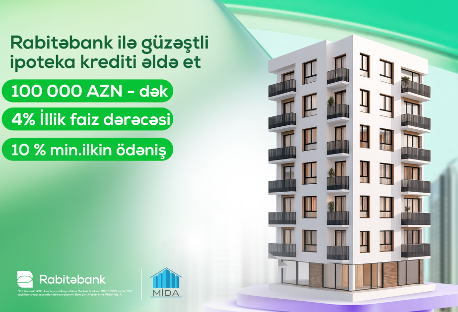 ® “Rabitəbank”dan “MİDA” xətti ilə güzəştli ipoteka imkanı