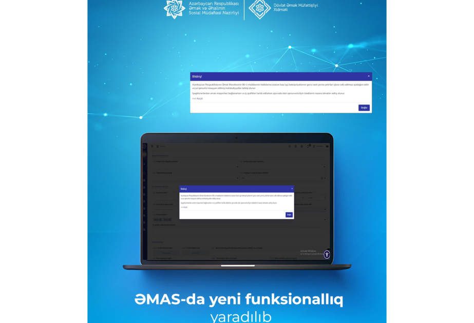 ƏMAS-da gecə vaxtı yerinə yetirilən işlərlə bağlı yeni xəbərdarlıq funksionallığı yaradılıb