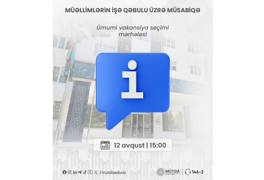 Müəllimlərin işə qəbulu üzrə müsabiqənin ümumi vakansiya seçimi mərhələsinə başlanılır