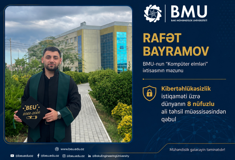 BMU məzunu dünyanın 8 nüfuzlu universitetində təhsil almaq hüququ qazanıb