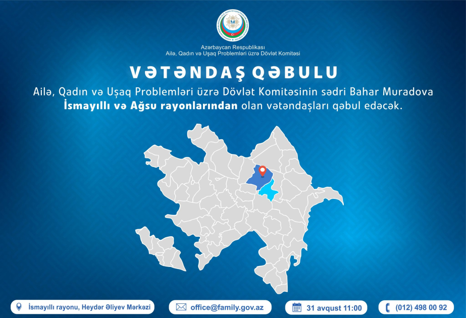 Komitə sədri İsmayıllıda vətəndaşların müraciətlərini dinləyəcək