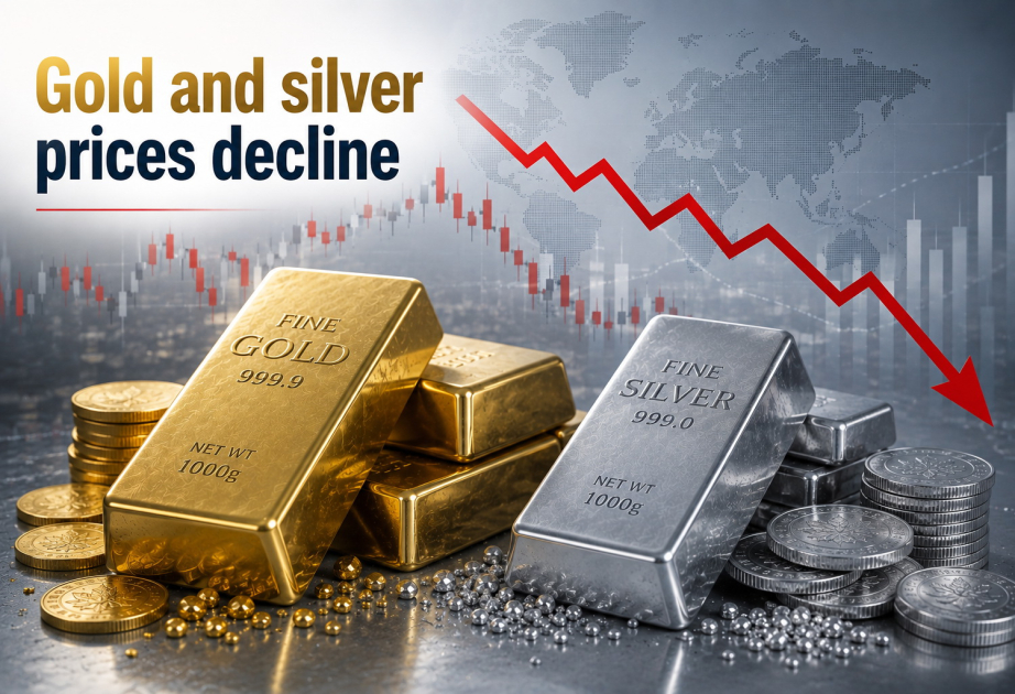 Gold and silver prices fall in global markets