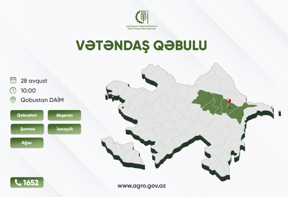 Kənd təsərrüfatı naziri Qobustanda vətəndaşların müraciətlərini dinləyəcək