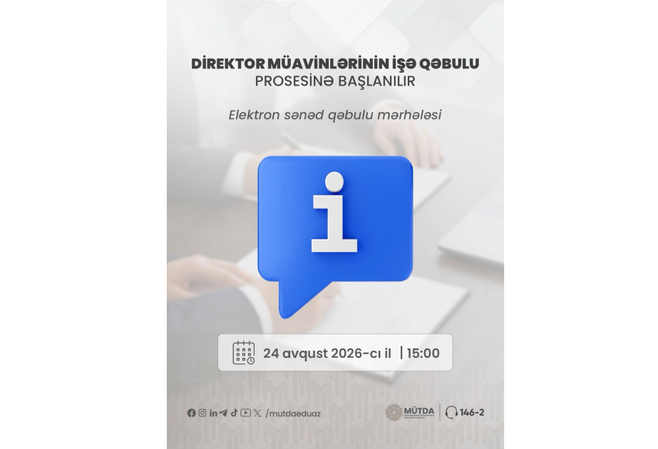 Məktəb direktoru müavinlərinin işə qəbulu üzrə elektron qeydiyyat başlayır