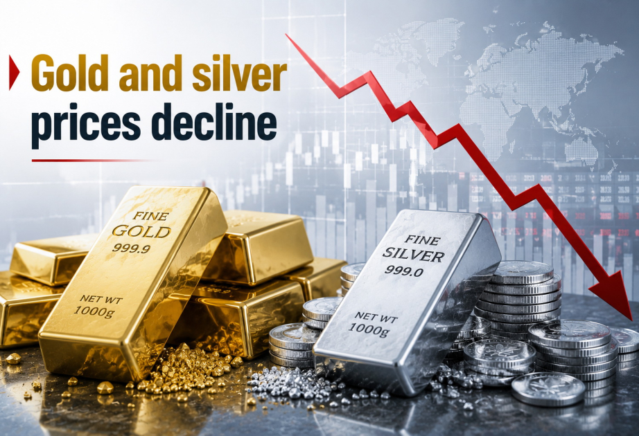 Gold and silver prices fall in global markets