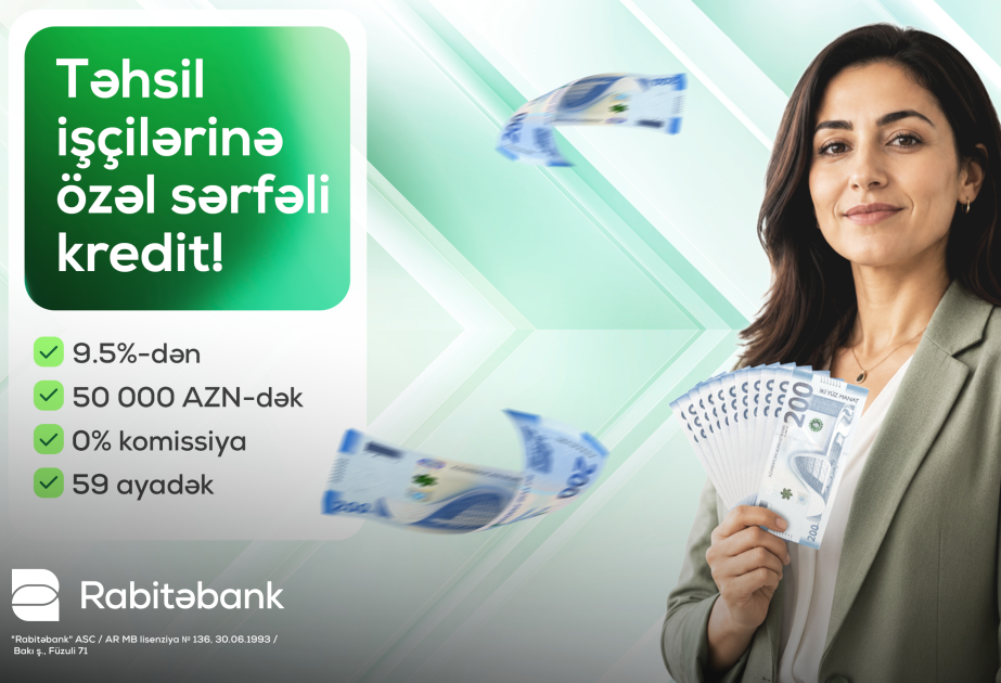 ® “Rabitəbank”dan təhsil işçilərinə 50 min manatadək nağd pul krediti