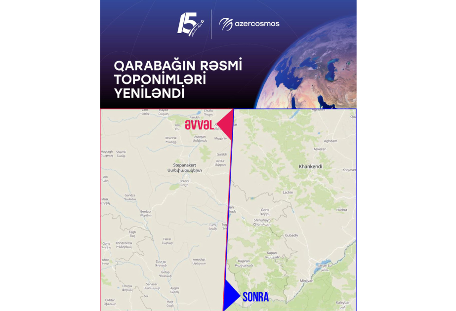 Los topónimos oficiales de Garabaj se actualizan en un mapa digital internacional