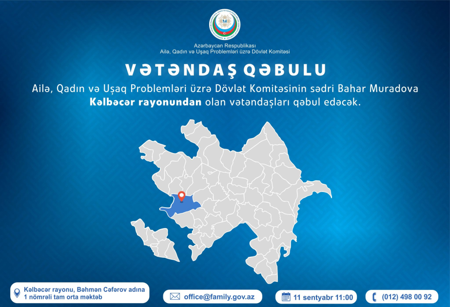 Komitə sədri Kəlbəcərdə vətəndaşlarla görüşəcək
