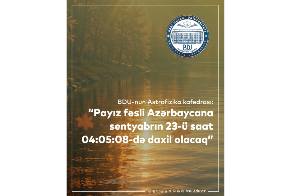 Payız fəsli Azərbaycana sentyabrın 23-də daxil olacaq