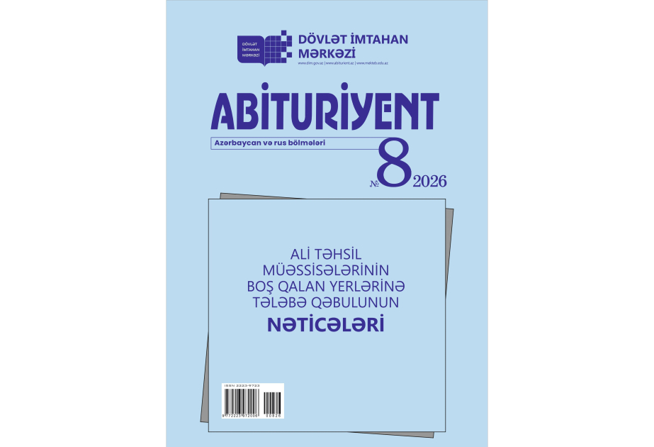 “Abituriyent” jurnalının 8-ci və 9-cu nömrələri nəşr olunub
