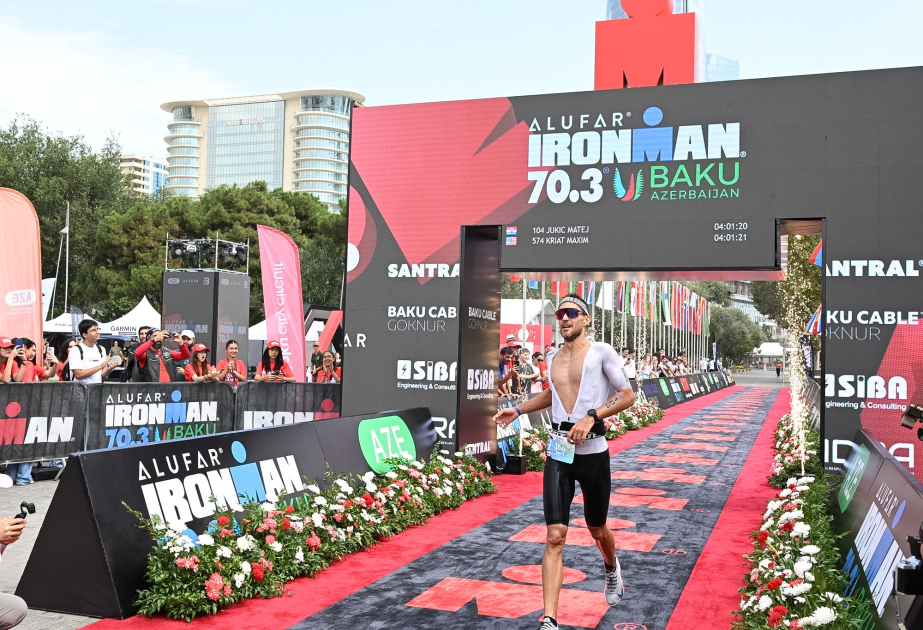 Bakıda keçirilən “IRONMAN 70.3” triatlon yarışında finişə ilk çatan idmançı bəlli olub