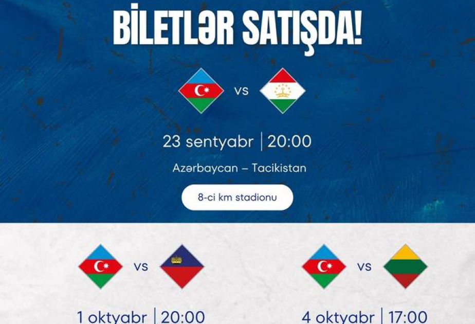 Futbol üzrə Azərbaycan millisinin oyunlarının biletləri satışa çıxarılıb