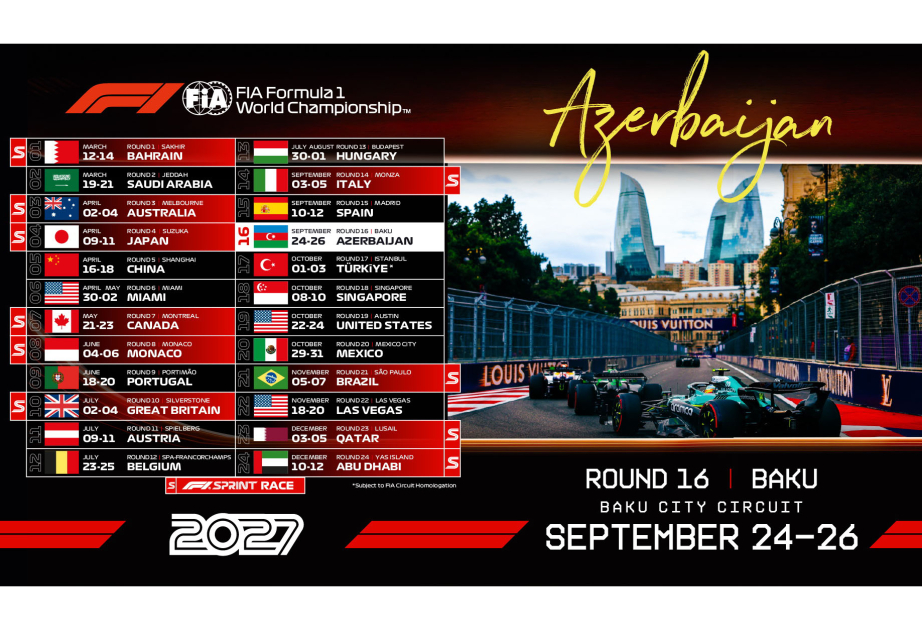 2027-ci il Formula 1 Azərbaycan Qran-prisinin tarixi açıqlanıb