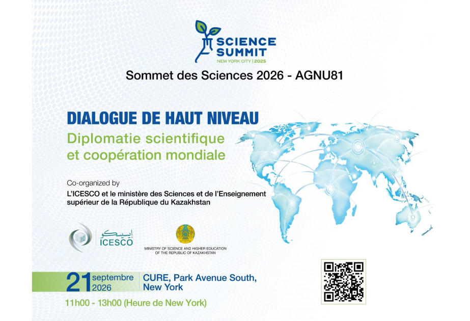 L’ICESCO va organiser un dialogue de haut niveau sur la diplomatie scientifique à New York, parallèlement à la 81e session de l’Assemblée générale des Nations unies