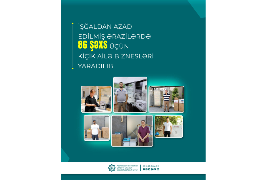 İşğaldan azad edilmiş ərazilərdə daha 86 şəxs üçün kiçik ailə biznesləri yaradılıb