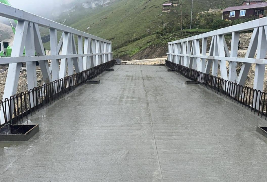 Qusarda sel sularının zədələdiyi yol və körpülər bərpa edilib -  FOTO