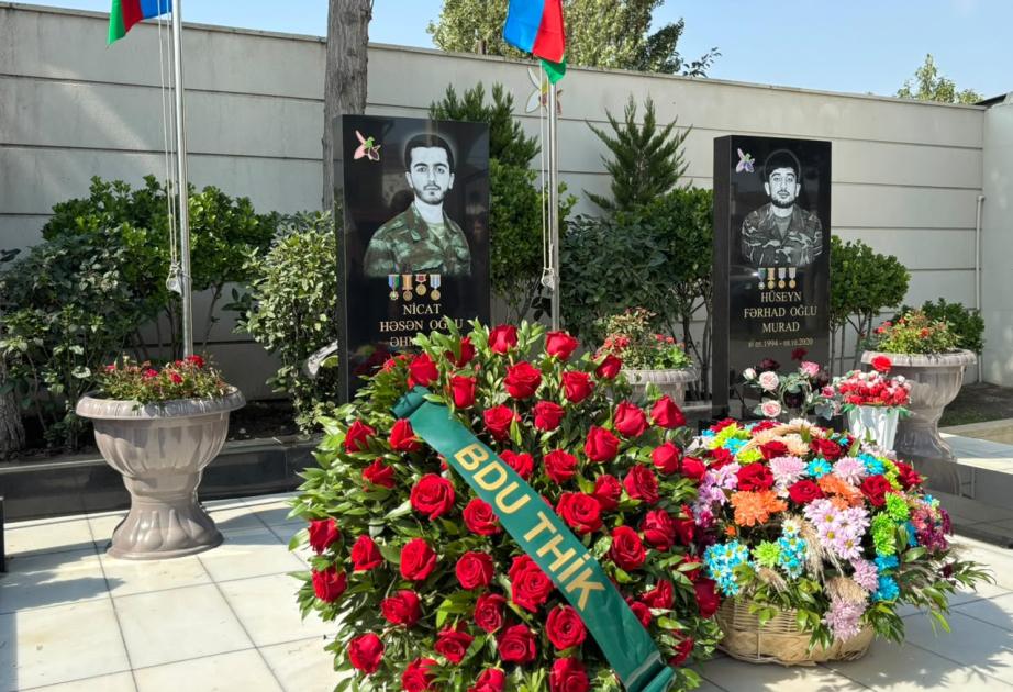 Посещение могилы шехида-выпускника БГУ Ниджата Ахмедова