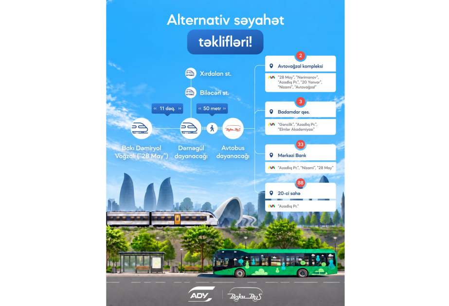 ADY sərnişinlərə növbəti alternativ marşrutlar təklif edir