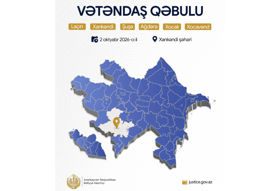 Ədliyyə naziri Xankəndidə vətəndaşların müraciətlərini dinləyəcək