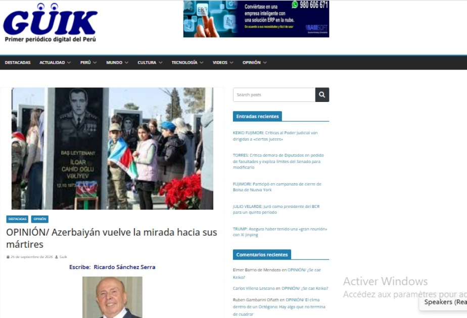 Peruvian media: “Azerbaijan pays tribute to memory of its martyrs”