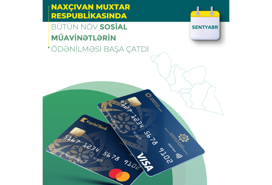 Naxçıvanda sentyabr ayı üzrə bütün növ sosial müavinətlər ödənilib