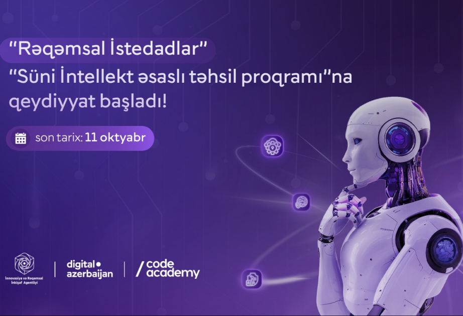 ®  Ödənişsiz “Süni İntellekt Əsaslı Təhsil Proqramı”na qeydiyyat başlayır