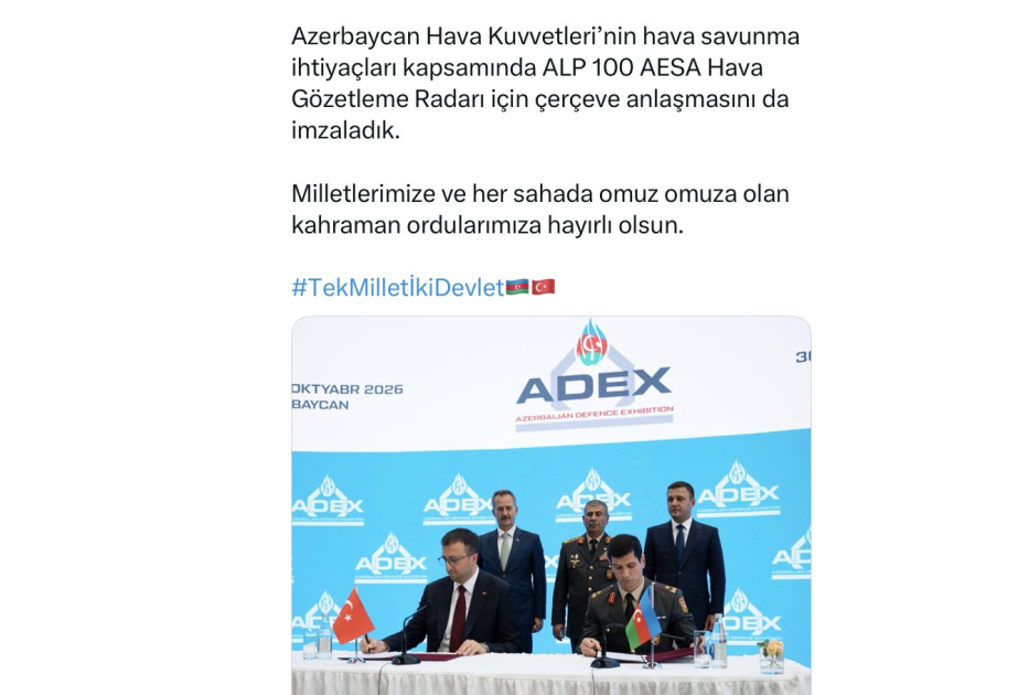 “ASELSAN”ın baş direktoru: Qardaş ölkə Azərbaycanla əməkdaşlığımızı gücləndirməyə davam edirik