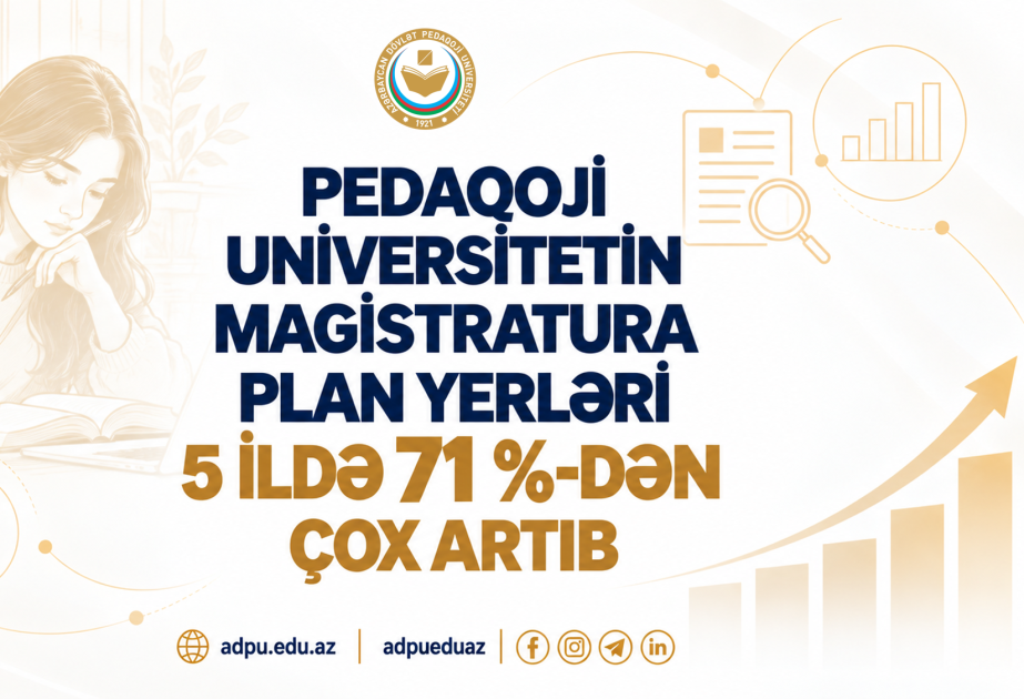 Pedaqoji Universitetin magistratura plan yerləri 5 ildə 71 faizdən çox artıb