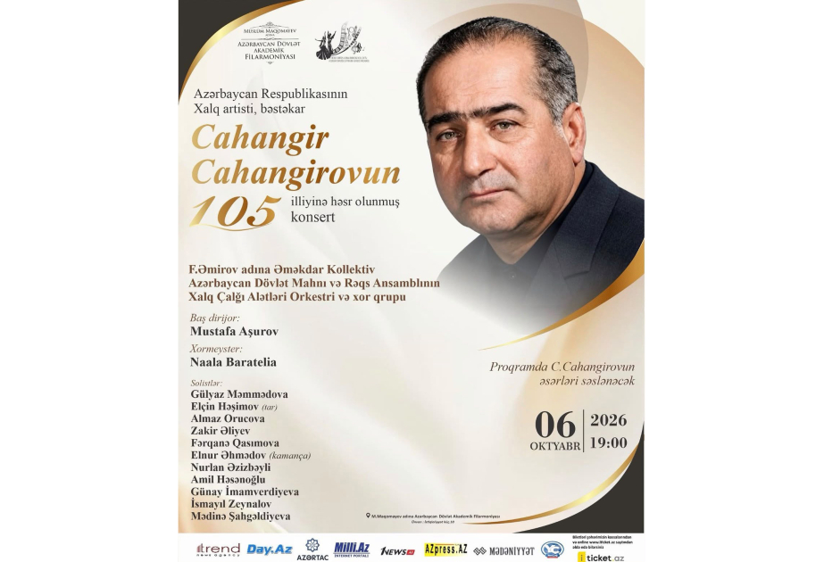 Bənzərsiz musiqi, unudulmaz sənət: Cahangir Cahangirovun 105 illiyi konsertlə qeyd olunacaq