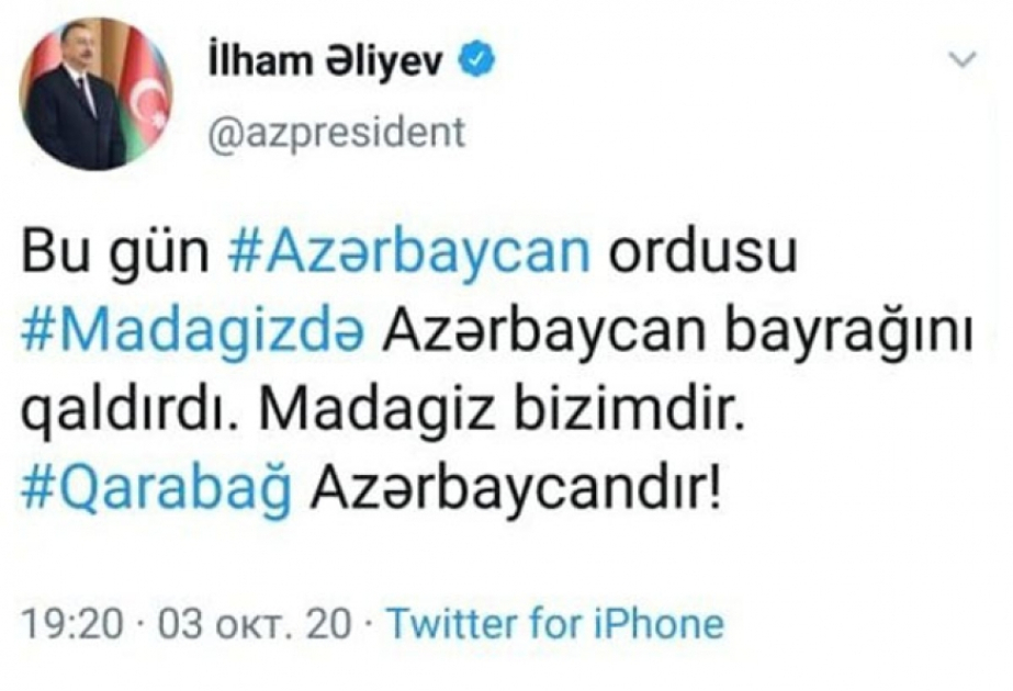 Vətən müharibəsinin xronikası: 3 oktyabr