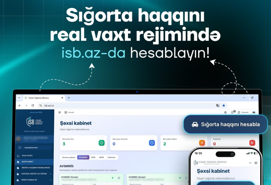 “Sığorta haqqını hesabla” xidməti istifadəyə verilib