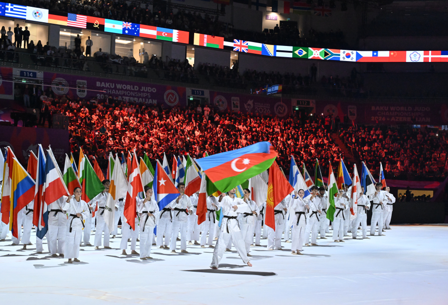 Ceremonia de inauguración del Campeonato Mundial de Judo en Bakú