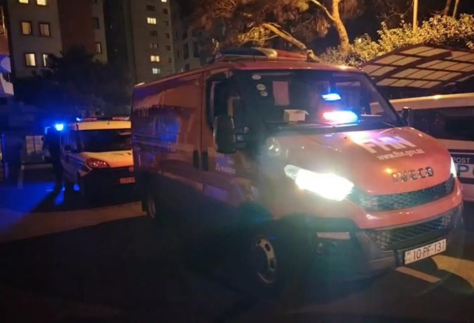 Nərimanovda çoxmərtəbəli yaşayış binasında yanğın baş verib