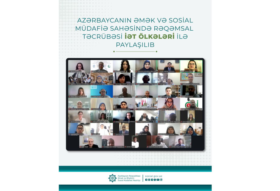 Azərbaycanın əmək və sosial müdafiə sahəsində rəqəmsal təcrübəsi İƏT ölkələri ilə paylaşılıb
