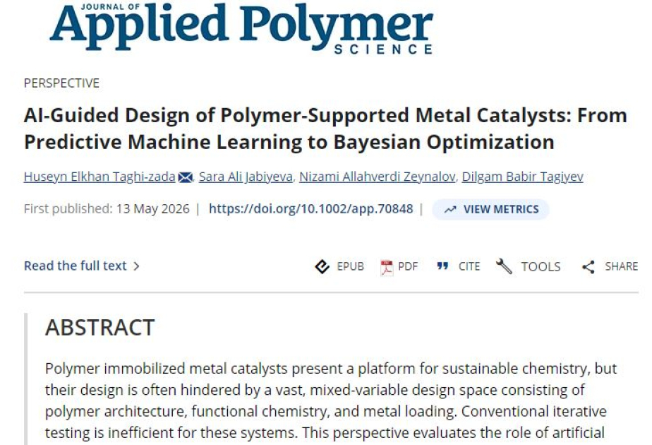 Kimyaçı-alimlər metal-polimer katalizatorların dizaynında süni intellekt yanaşmalarını araşdırıblar