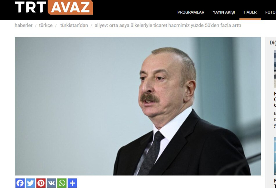 Türkiyə mediası Azərbaycan Prezidentinin Türkmənistana səfərini geniş işıqlandırıb