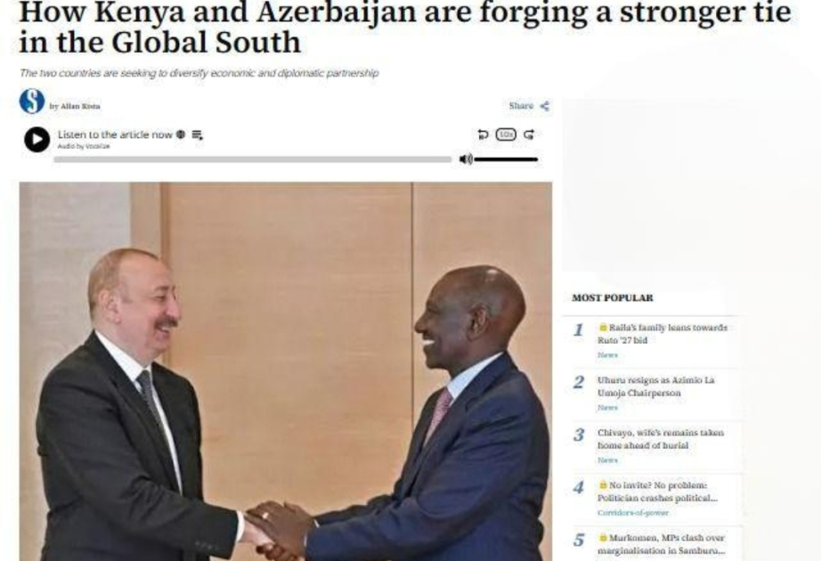 Kenyan media highlights country’s cooperation with Azerbaijan