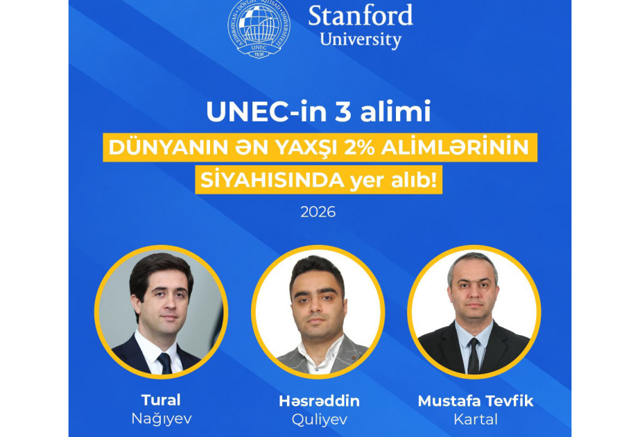 UNEC-in 3 əməkdaşı dünyanın ən yaxşı alimləri siyahısında