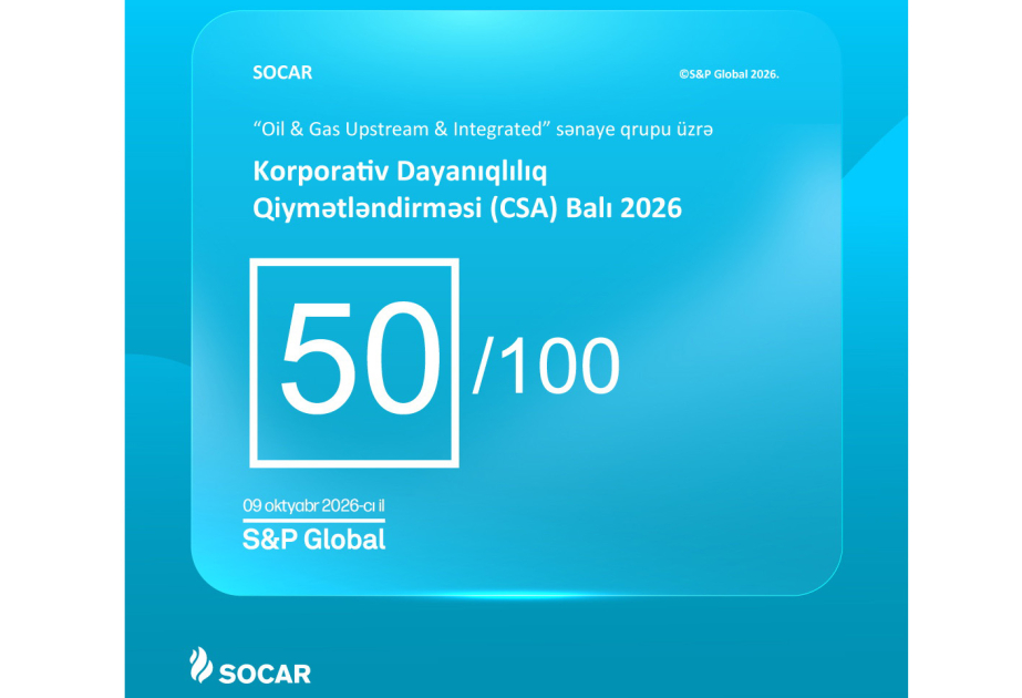 SOCAR beynəlxalq qiymətləndirmə üzrə ESG reytinqi əldə edib