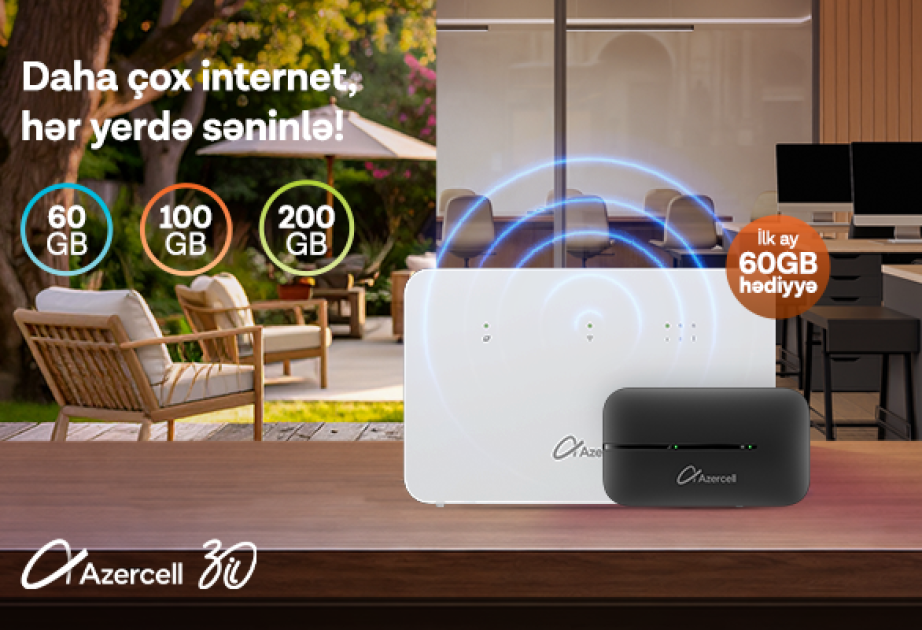 ® “Azercell”dən “MiFi” və “Wi-Fi” cihazı əldə et, internetdən daha əlverişli şərtlərlə yararlan