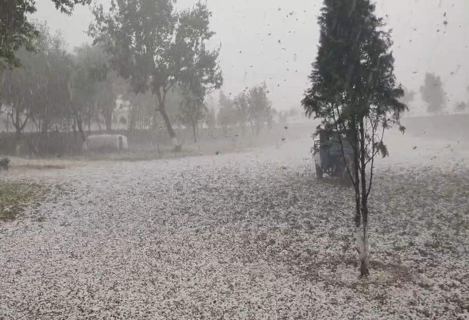 تساقط البرد في سدرك بجمهورية نخجوان الأذربيجانية فيديو