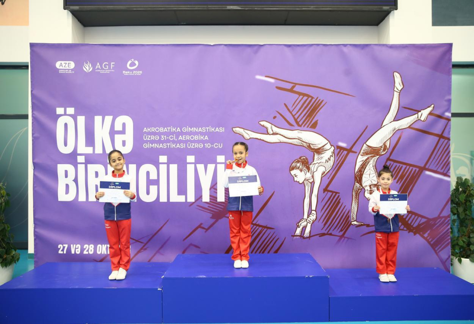 Ölkə birinciliyində aerobika gimnastikası üzrə ilk qaliblər müəyyənləşib