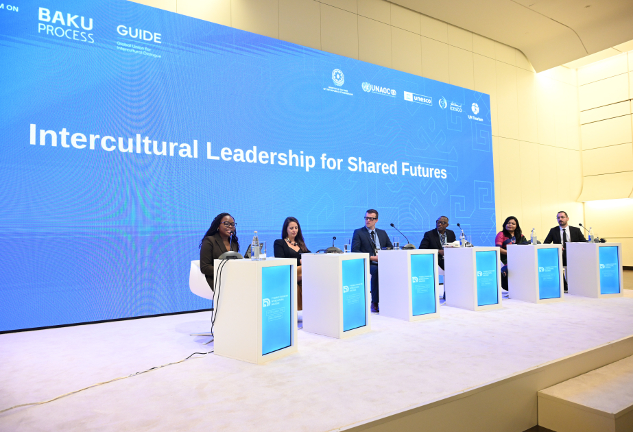 Plenary session on Intercultural Leadership for Shared Futures held as part of 7th World Forum on Intercultural Dialogue