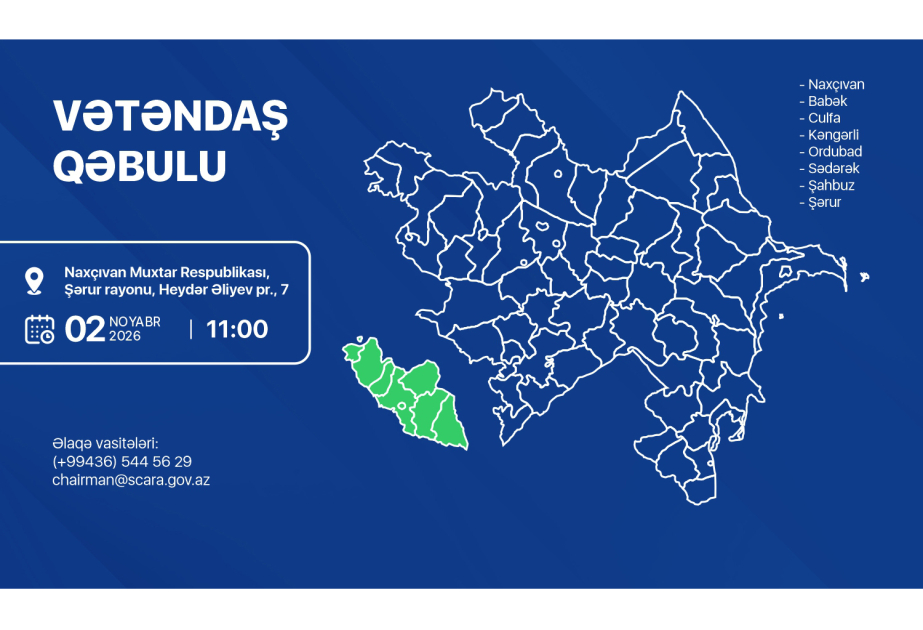 Dini Qurumlarla İş üzrə Dövlət Komitəsinin sədri Naxçıvanda vətəndaşların müraciətlərini dinləyəcək