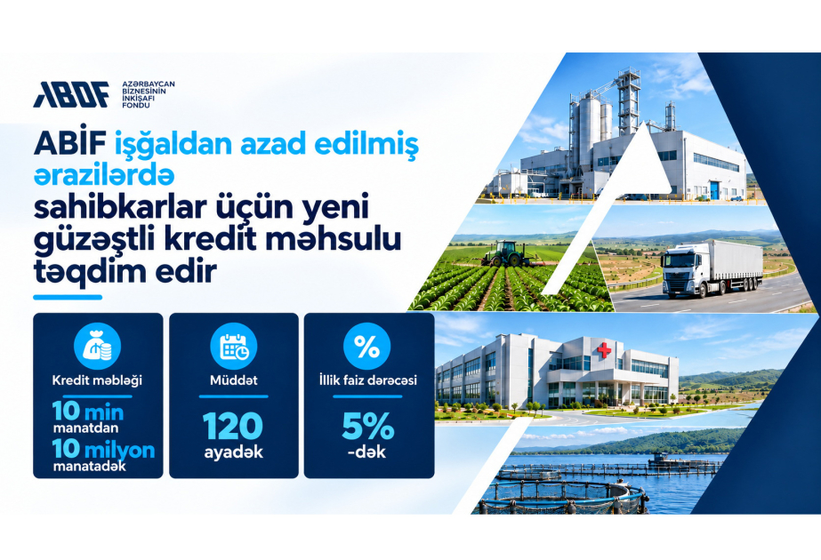 ABİF işğaldan azad edilmiş ərazilərdə sahibkarlar üçün yeni güzəştli kredit məhsulu təqdim edir