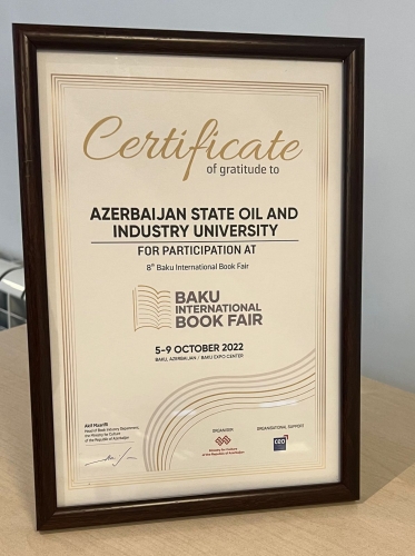 ADNSU: Azİİ e-Kitab Evi beynəlxalq sərgidə sertifikata layiq görülüb